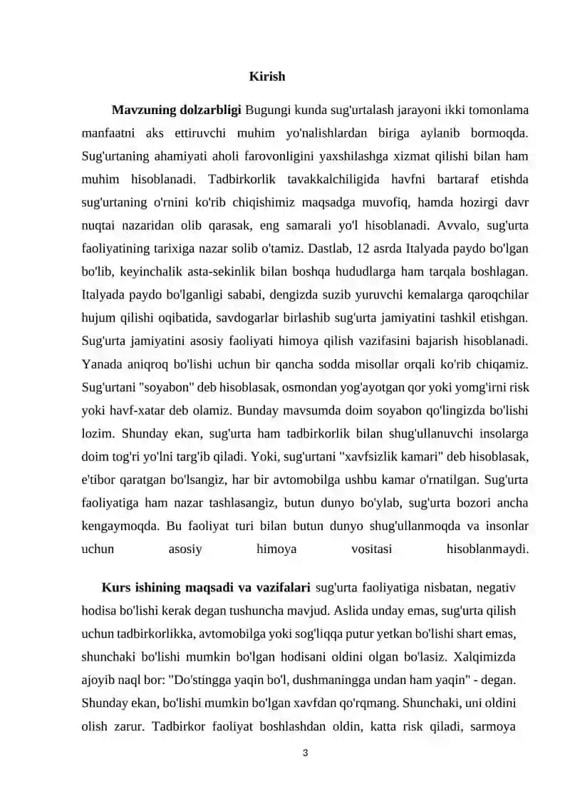 Tavakkalchilikni pasaytirishda sug’urtaning ahamiyati 3