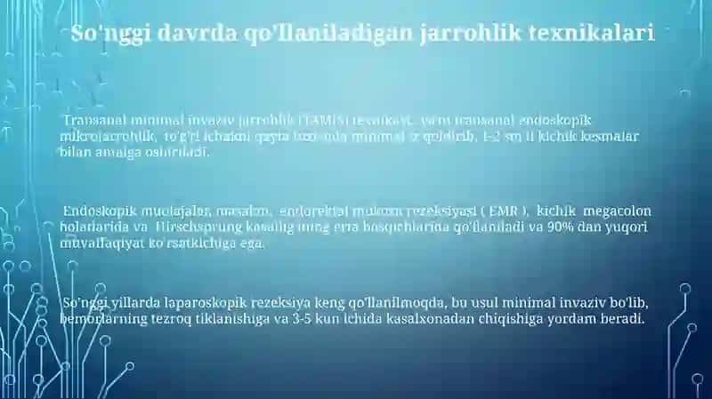 Megacolon va Hirshprung kasalligida jarrohlik operatsiyalari 3