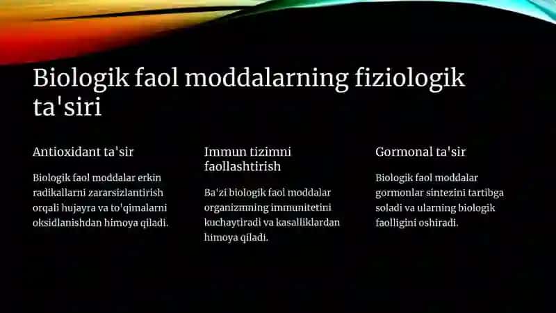 Biologik faol moddalar 3