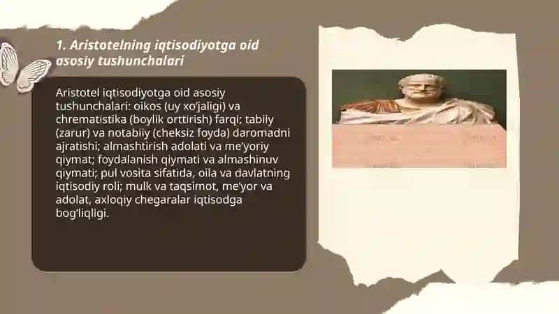 Aristotelning iqtisodiy gʻoyalari 3