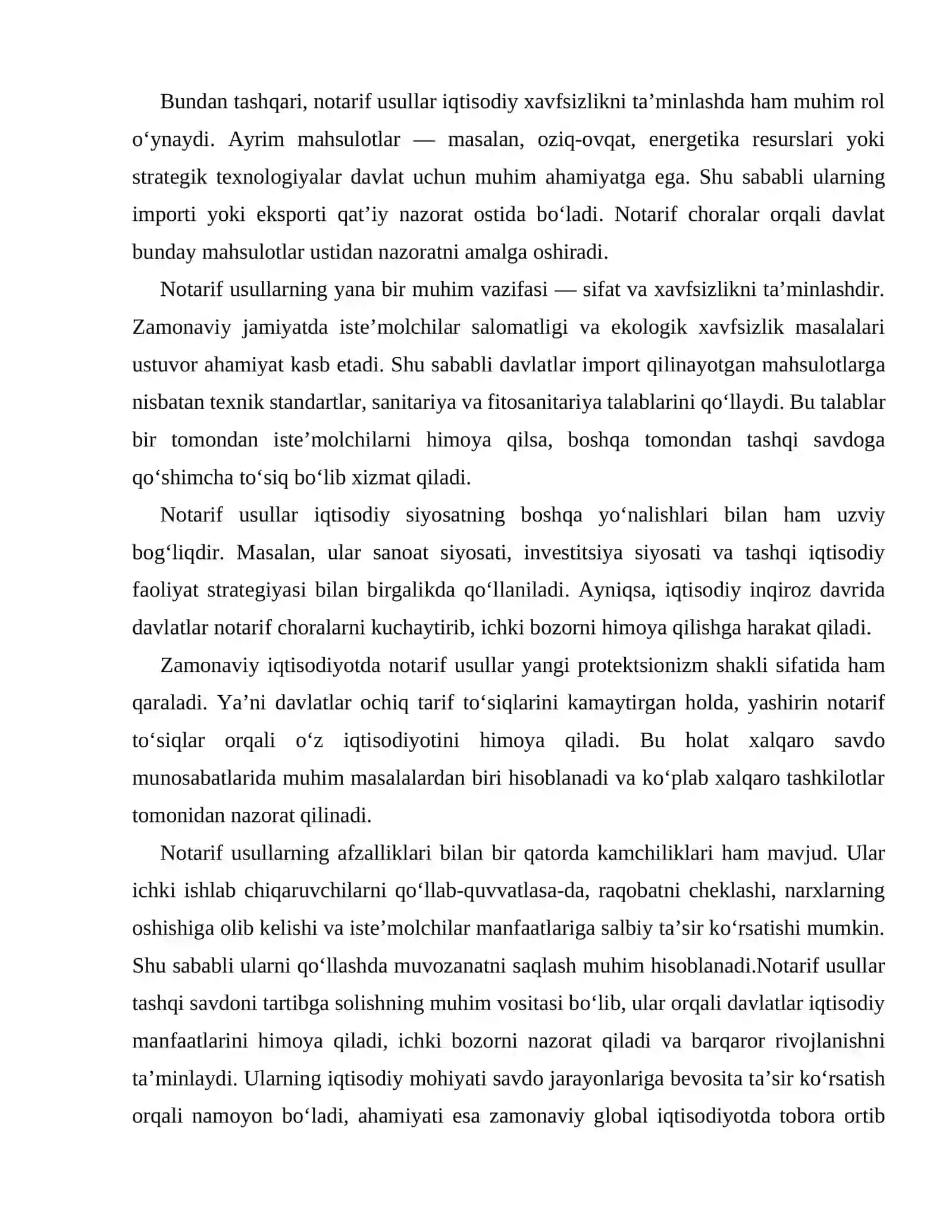 Tashqi savdoni tartibga solishning notarif usullari 3