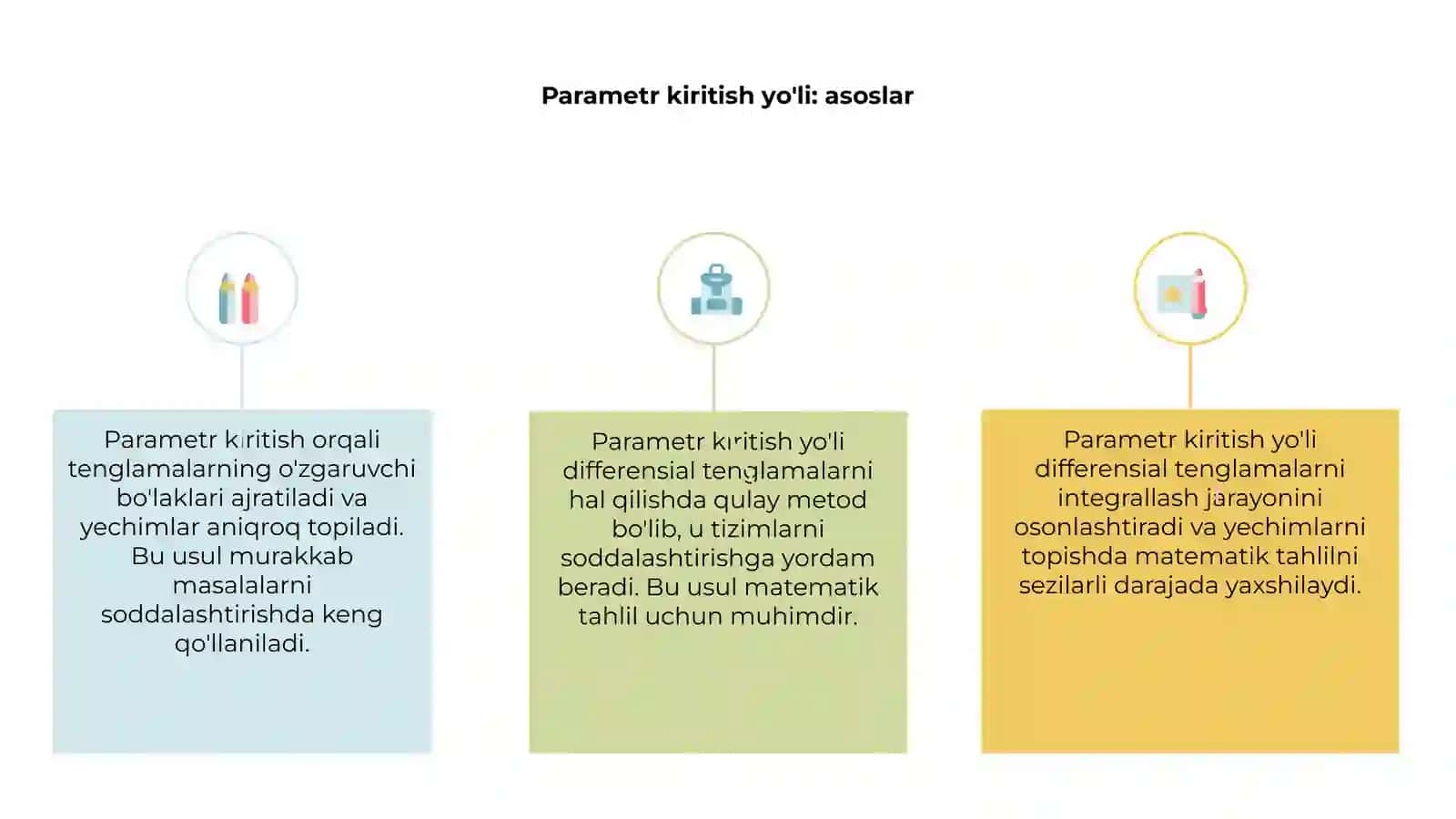 Parametr kiritish yo'li bilan differensial tenglamalarni integrallash 3