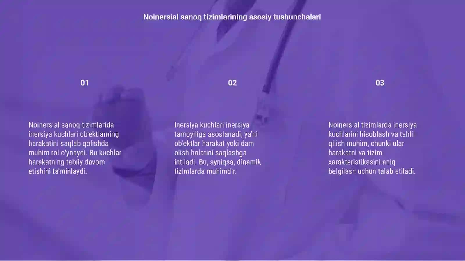 Noinersial sanoq tizimlaridagi inersiya kuchlari 3