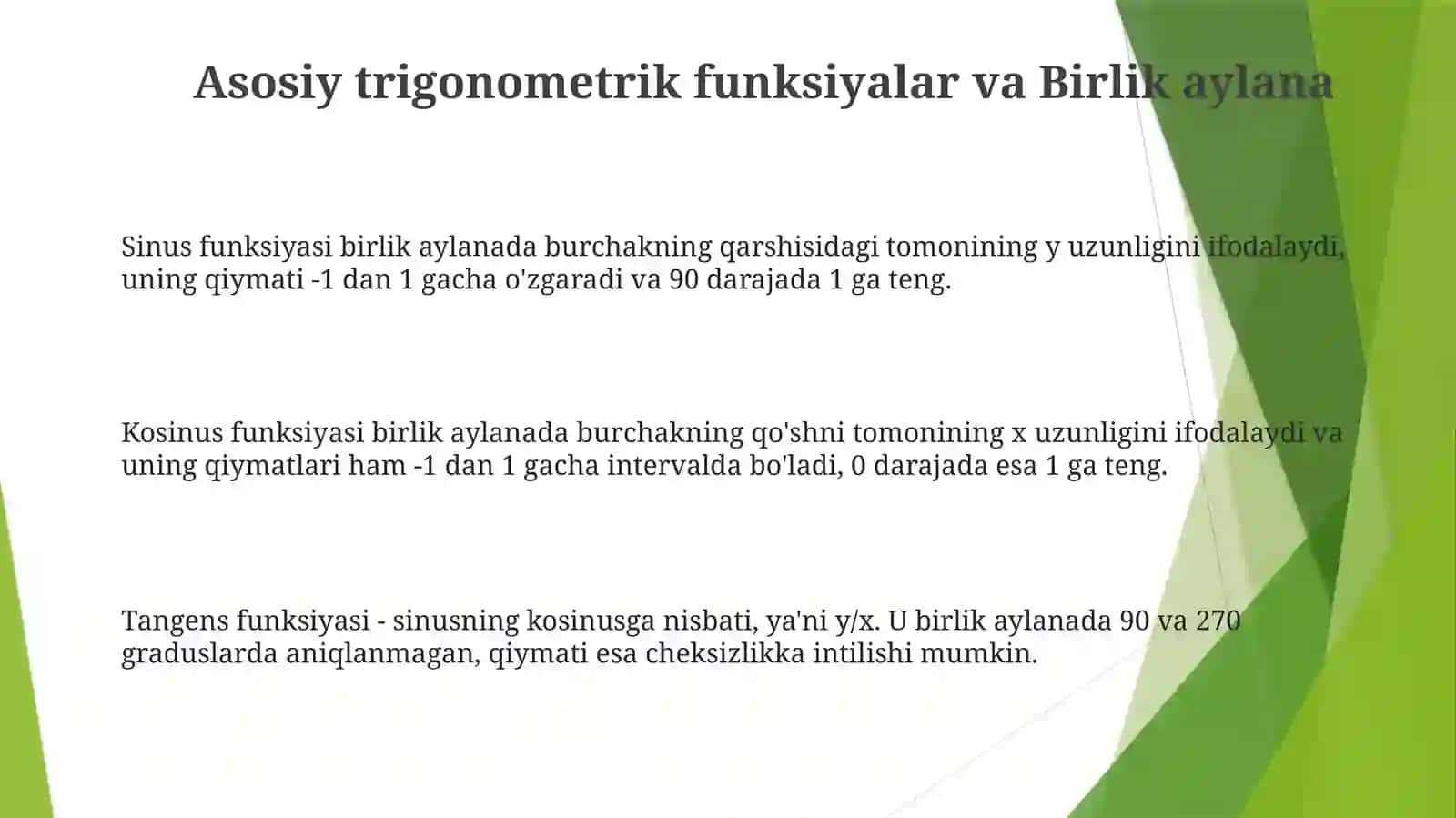 Trigonometriya  haqida  tushuncha 3