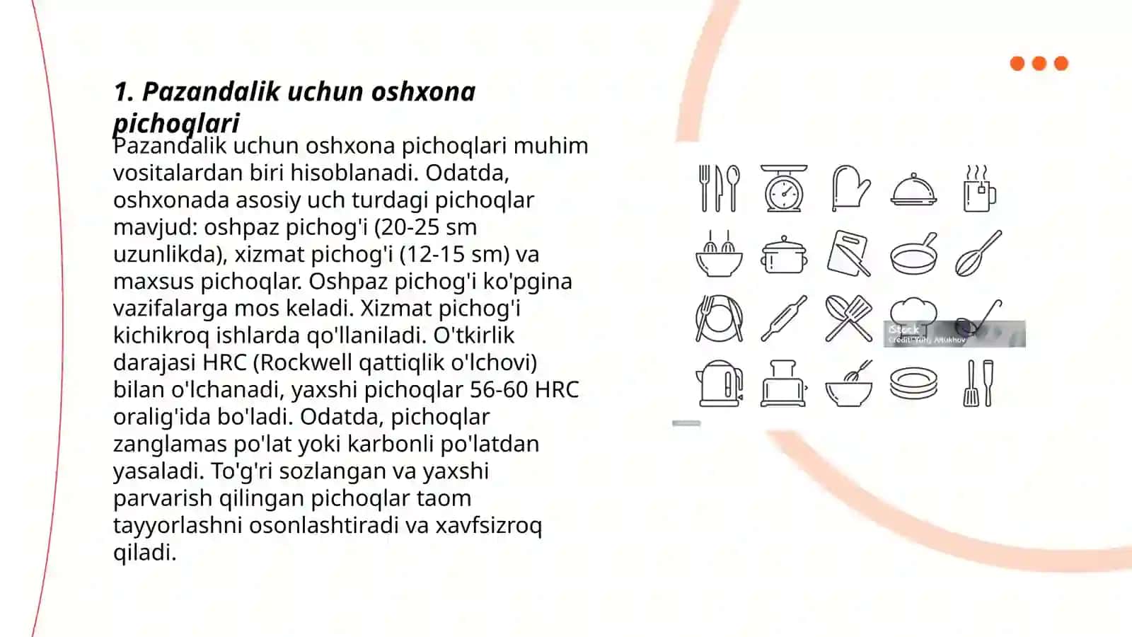 Pazandalik uchun oshxona pichoqlari 3