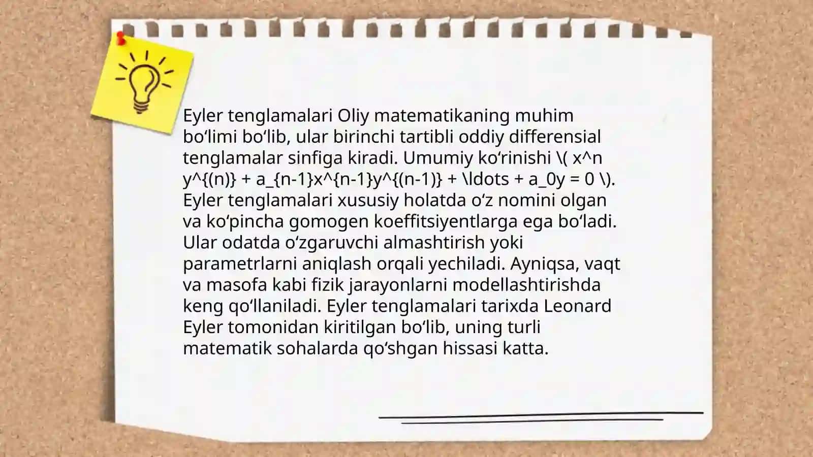Eyler tenglamalari 3