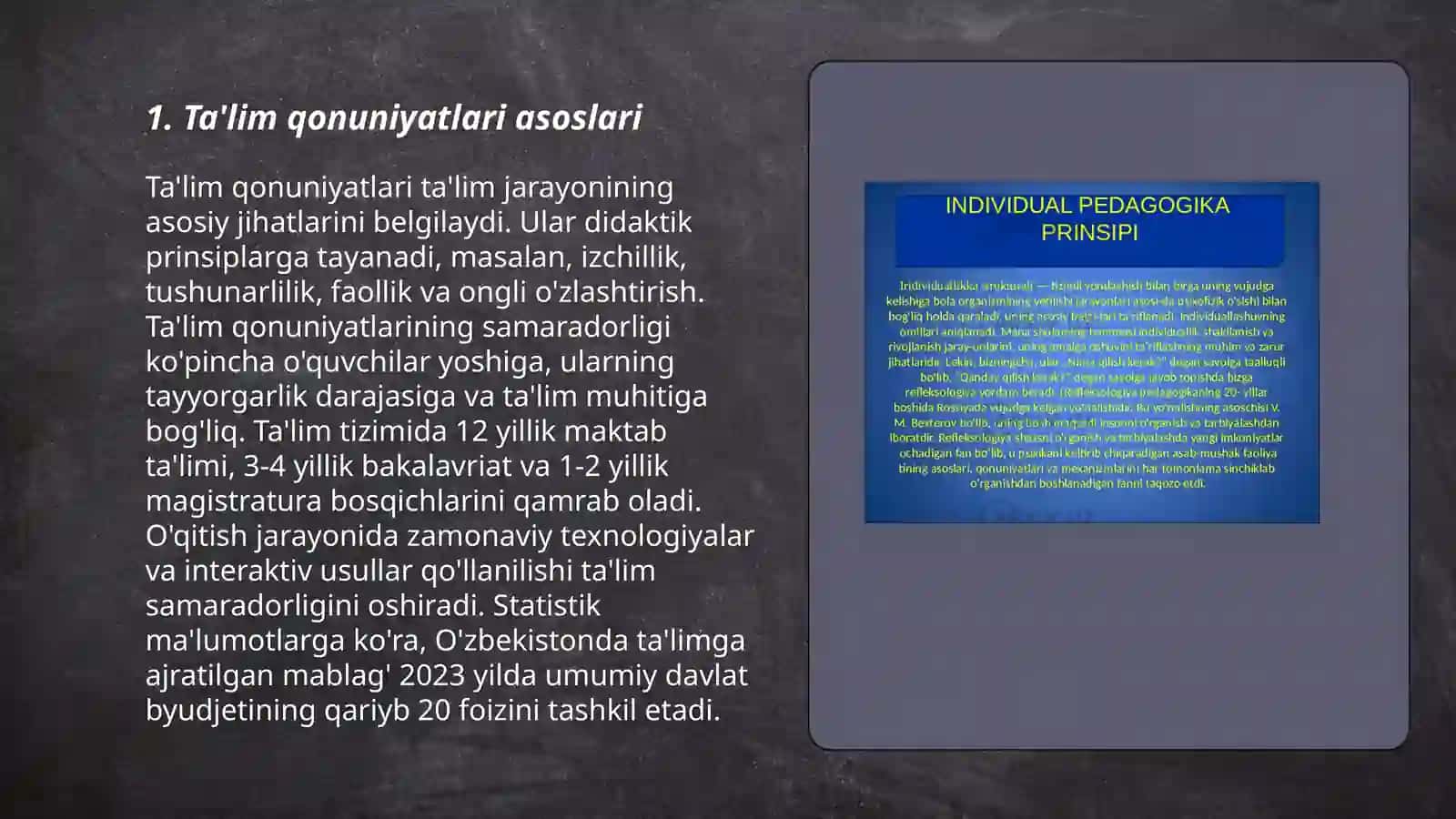Ta'lim qonuniyatlari va tamoyillari 3