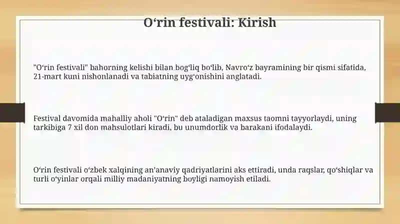 Oʻrin festivali 3