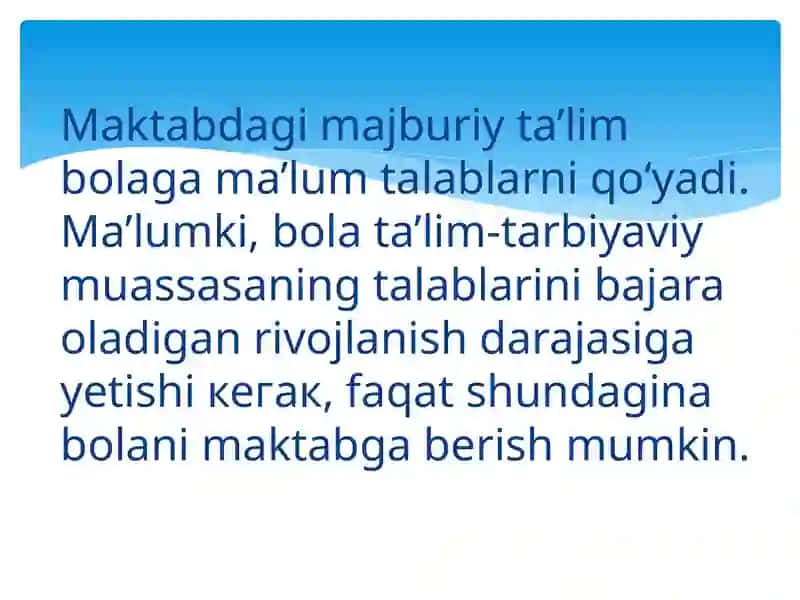 BOLALARNI MAKTAB TA’LIMIGA TAYYORLASH 3