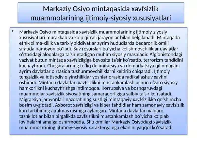 Markaziy Osiyoda tinchlik va barqarorlik 3