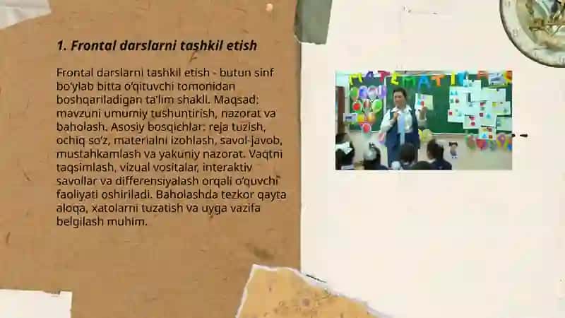 Frontal darslarni tashkil etish 3
