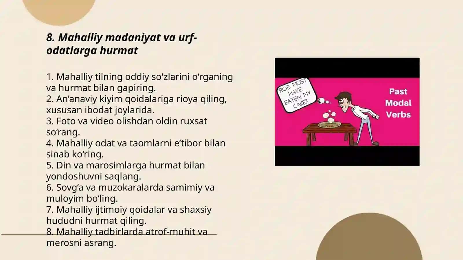 Mahalliy madaniyat va urf-odatlarga hurmat 3