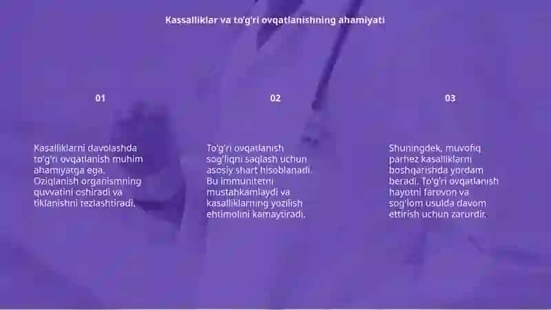 Kasallikni davolashda to’g’ri ovqatlanishning o’rni 3