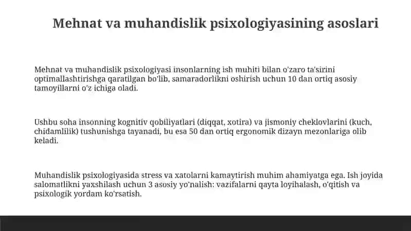 Mehnat va Muhandislik Psixologiyasi 3