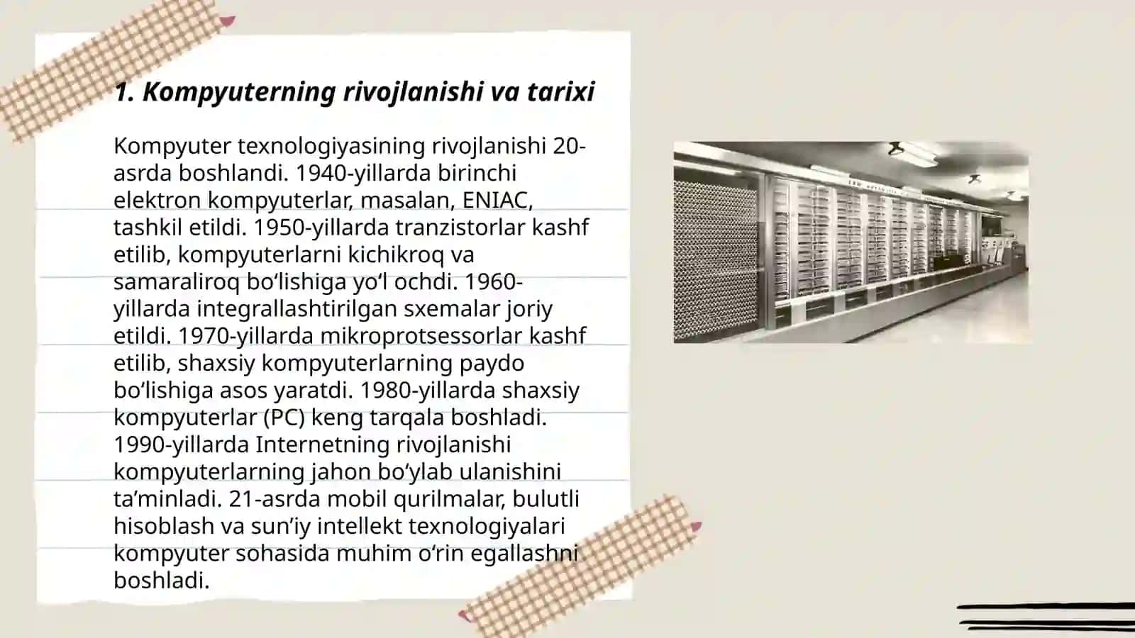Kompyuterning rivojlanishi va tarixi 3