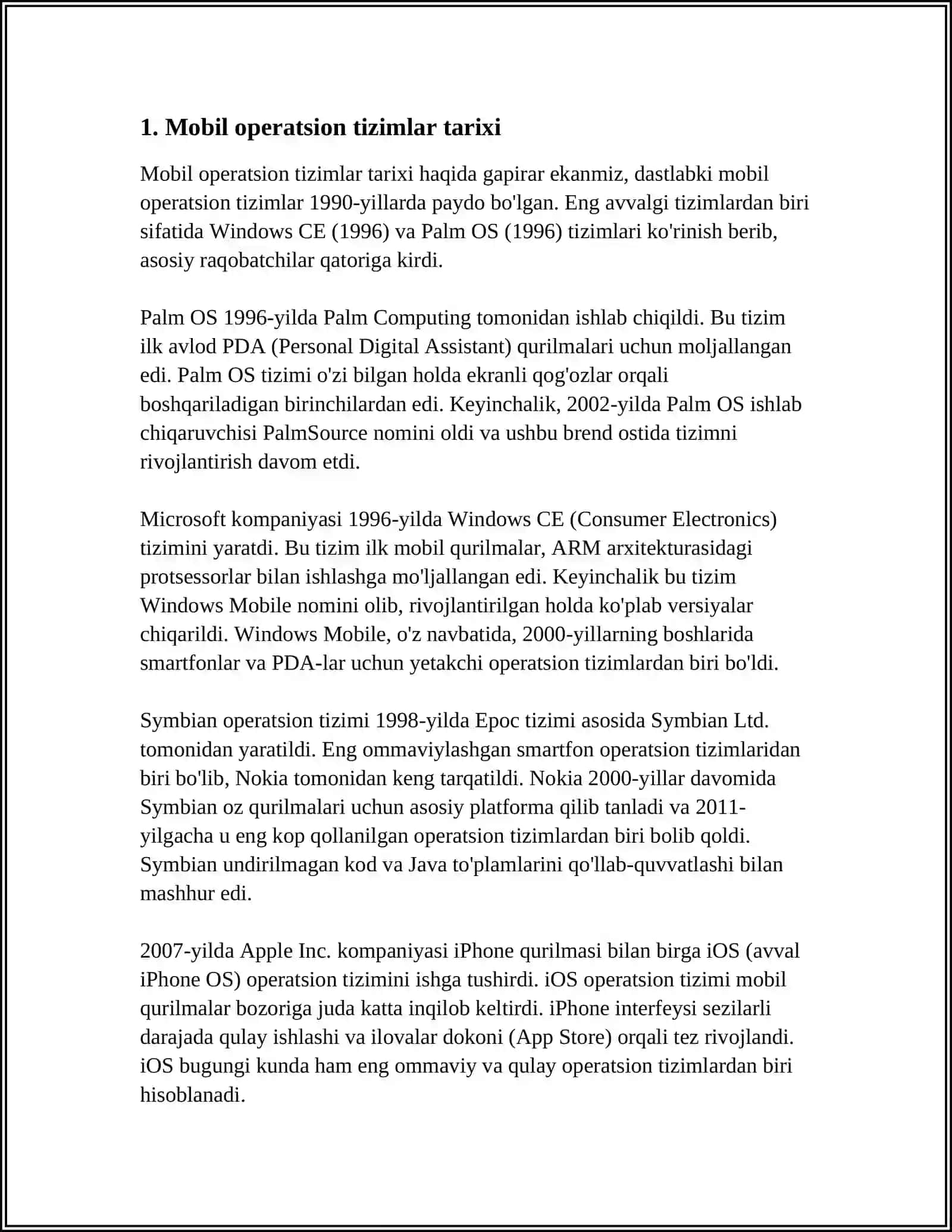 MOBIL QURILMALARNING OPERATSION QURILMALARI 3