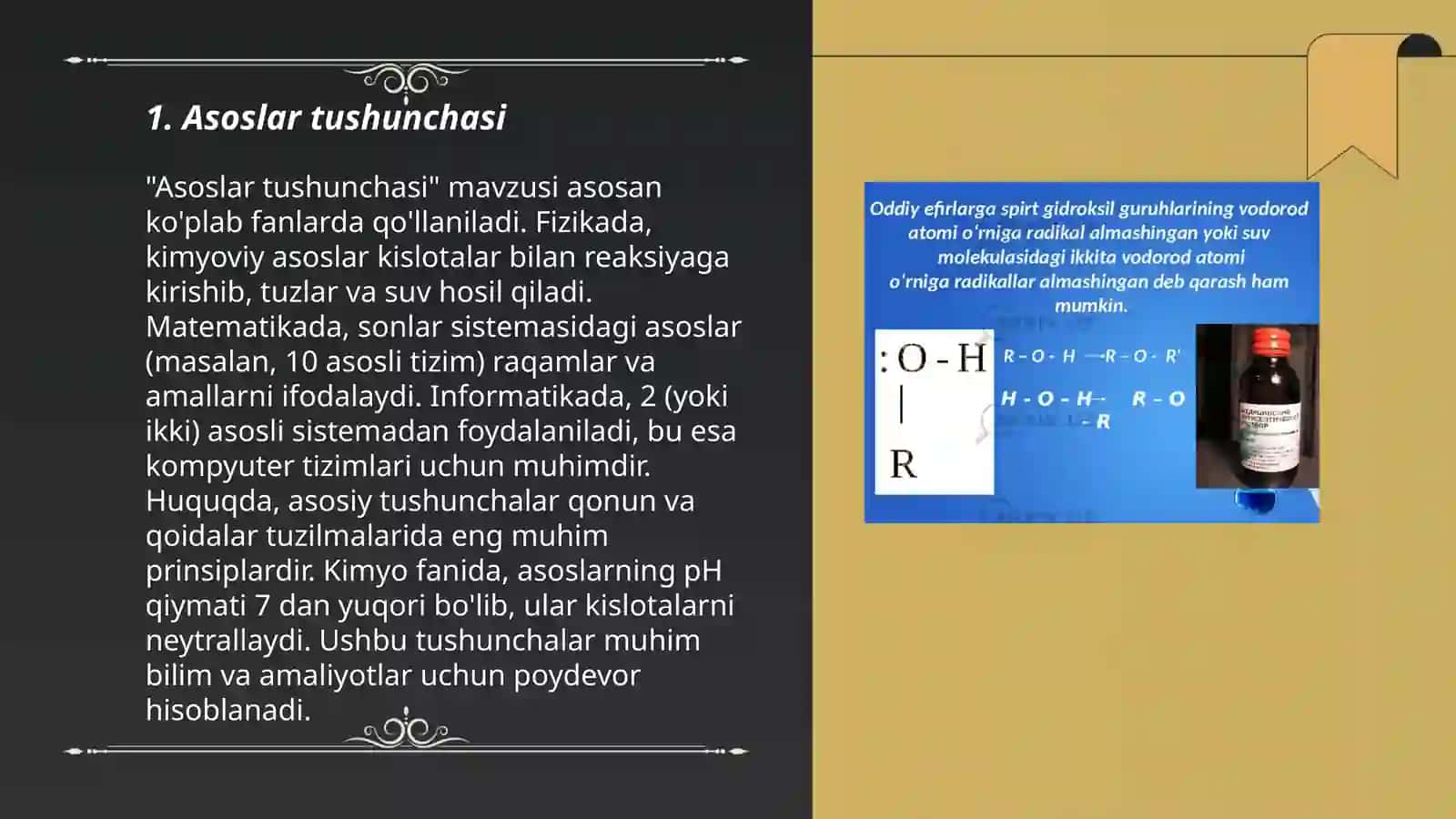 Asoslar, ularning olinishi va xossalari 3