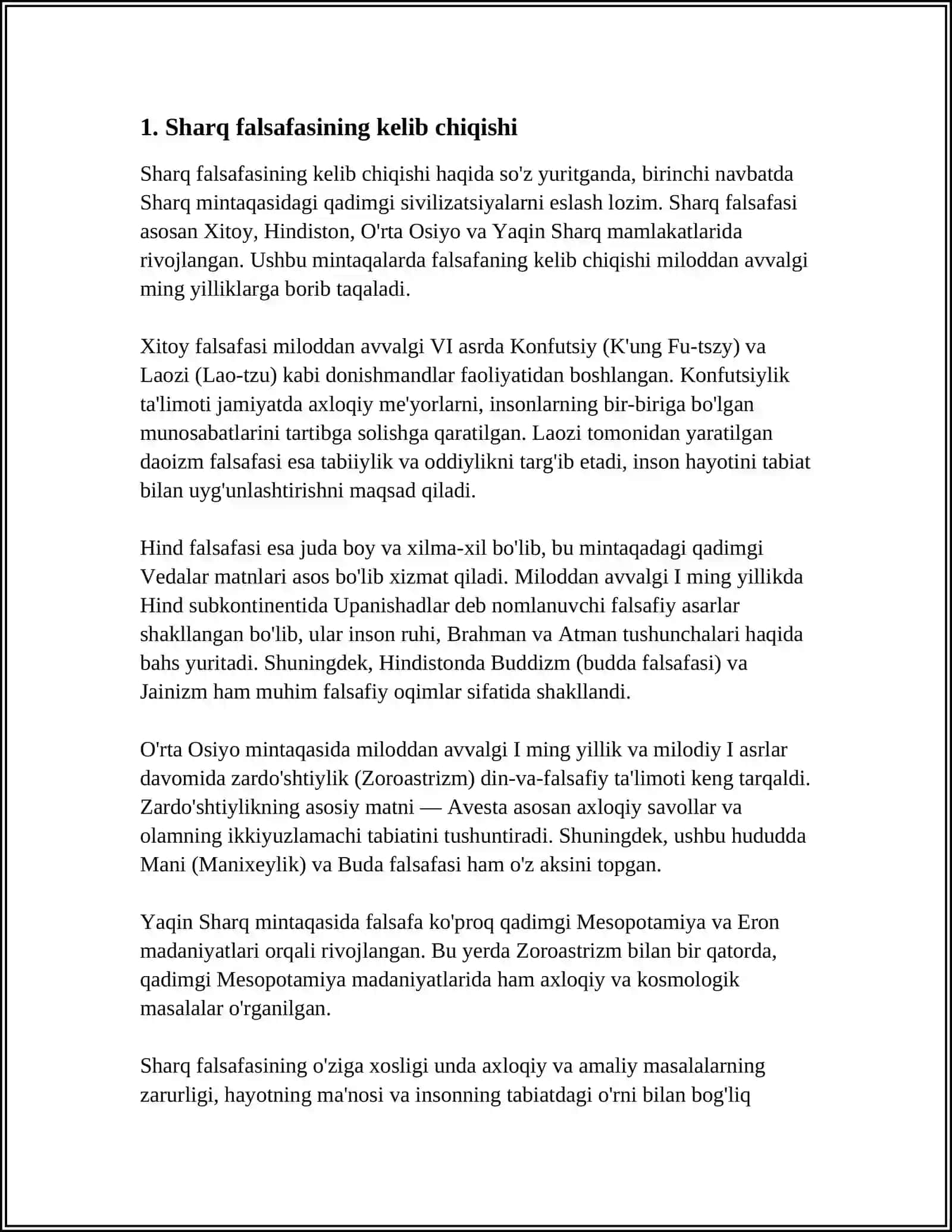 O‘RTA ASR SHARQ FALSAFASI VA UYG'ONISH DAVRI XUSUSIYATLARI 3