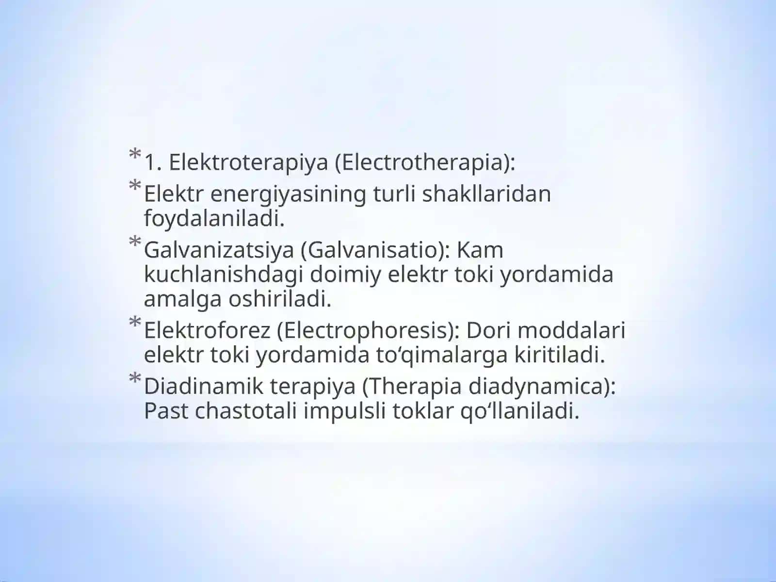 Oftalmologiyada qo‘llaniladigan fizioterapevtik davolash usullari 3