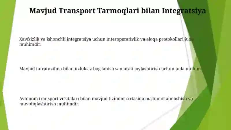 Avtonom Transportning Kelajagi 3