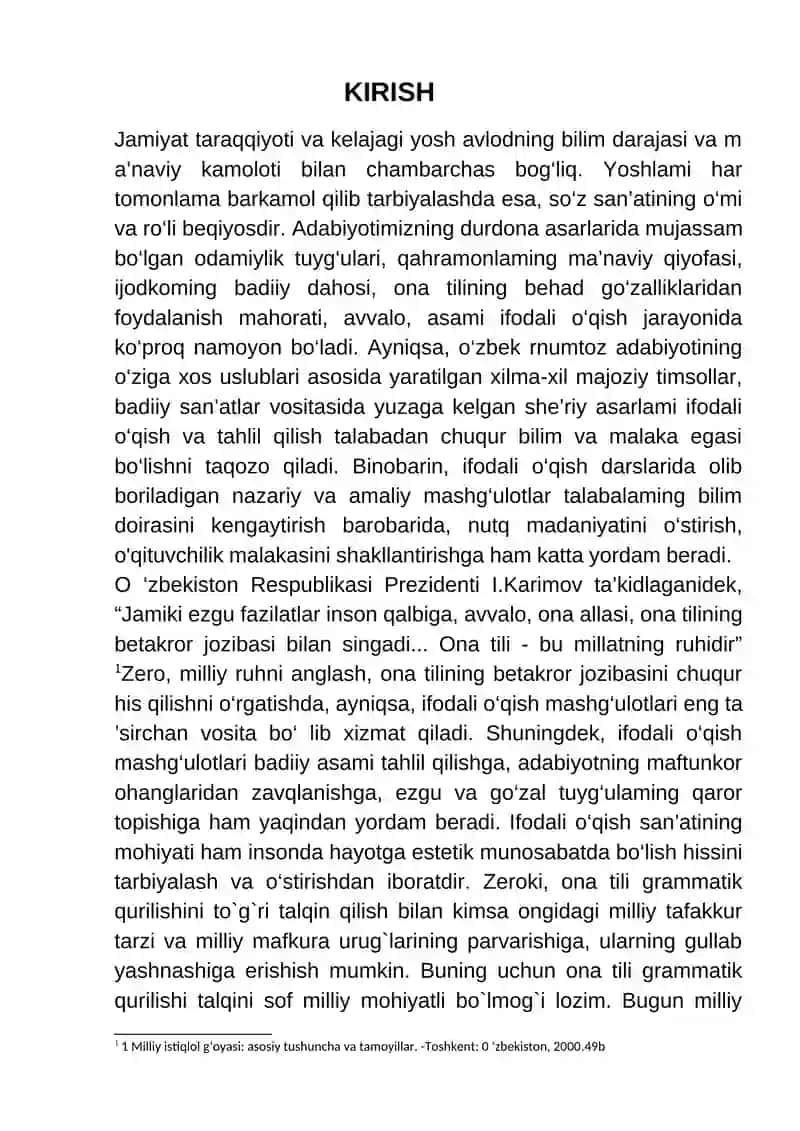 O'zbek tili va adabiyoti kurs ishi 3