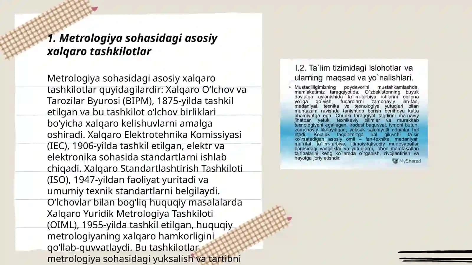 Metrologiya sohasidagi xalqaro tashkilotlarni oʻrganish 3