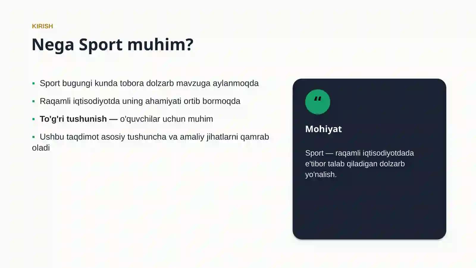 Sport Muammolari va yechimlari 3