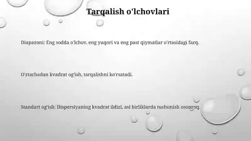 Tavsifiy statistikalar tahlili 3