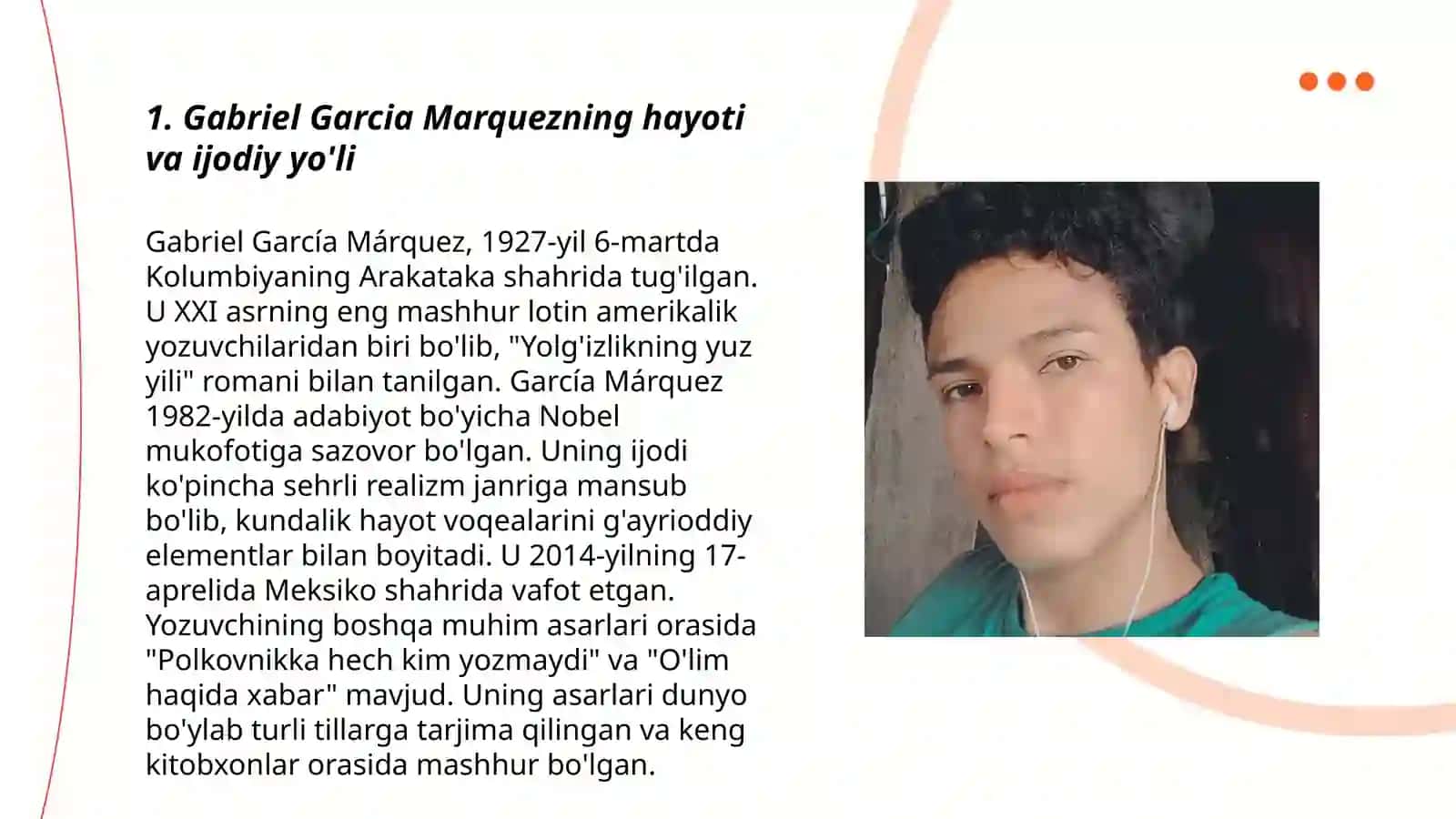 Gabriel Garsia Markes ijodi haqida 3