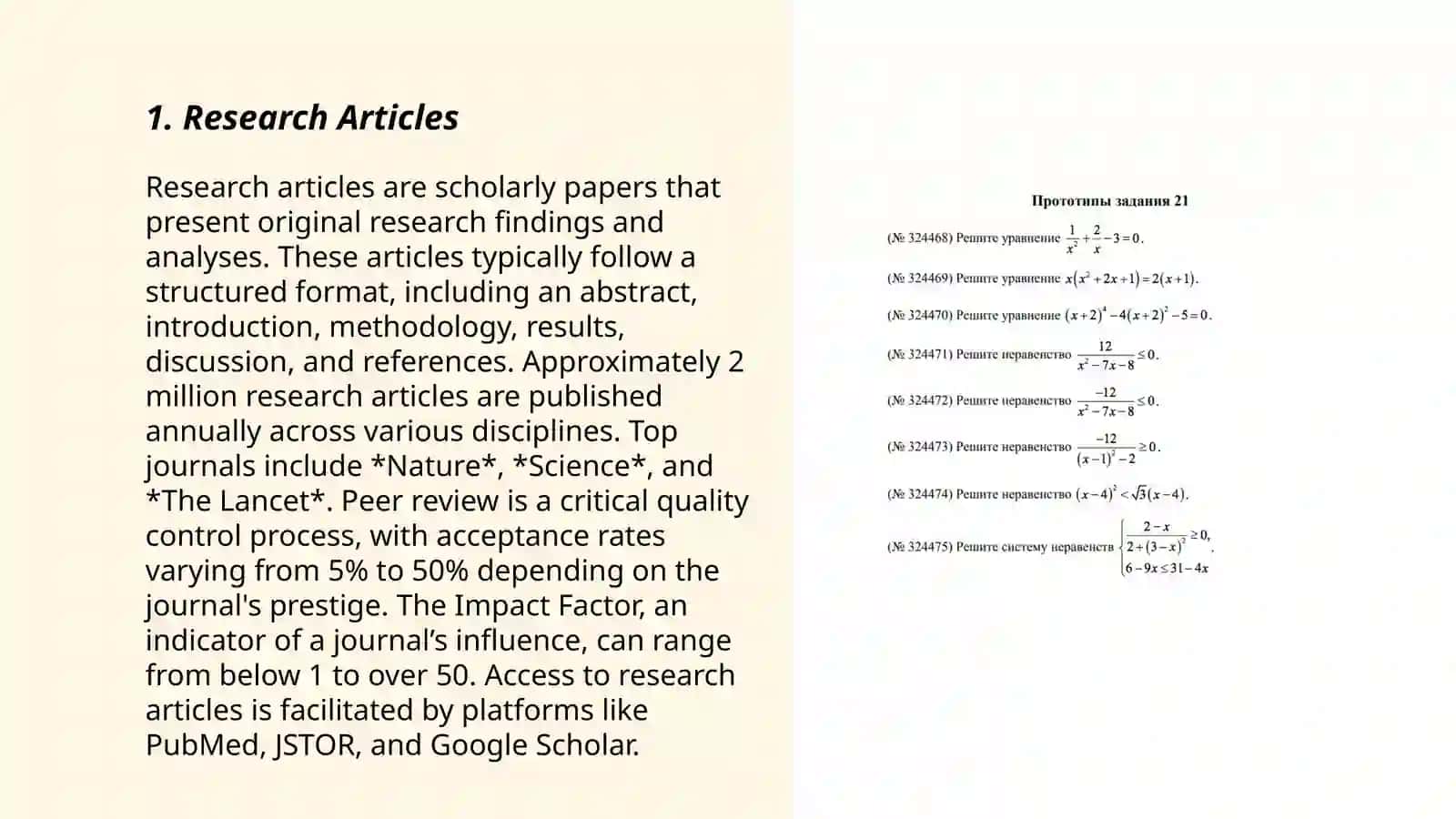 Types of scientific works. Selecting material 3