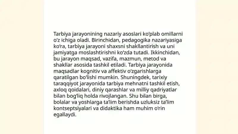 Tarbiya jarayonining mohiyati va mazmuni 3