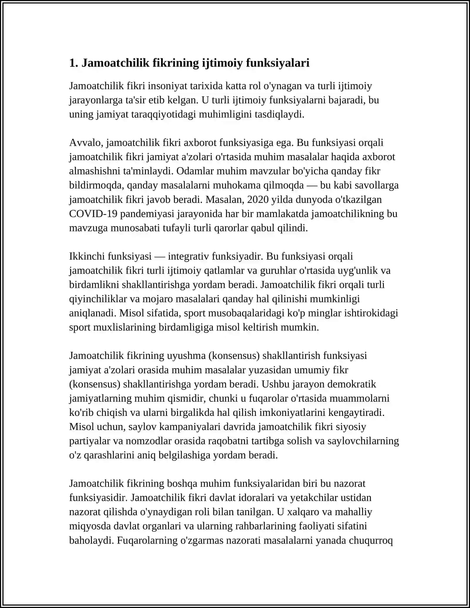 JAMOATCHILIK FIKRINING FUNKSIYALARI 3