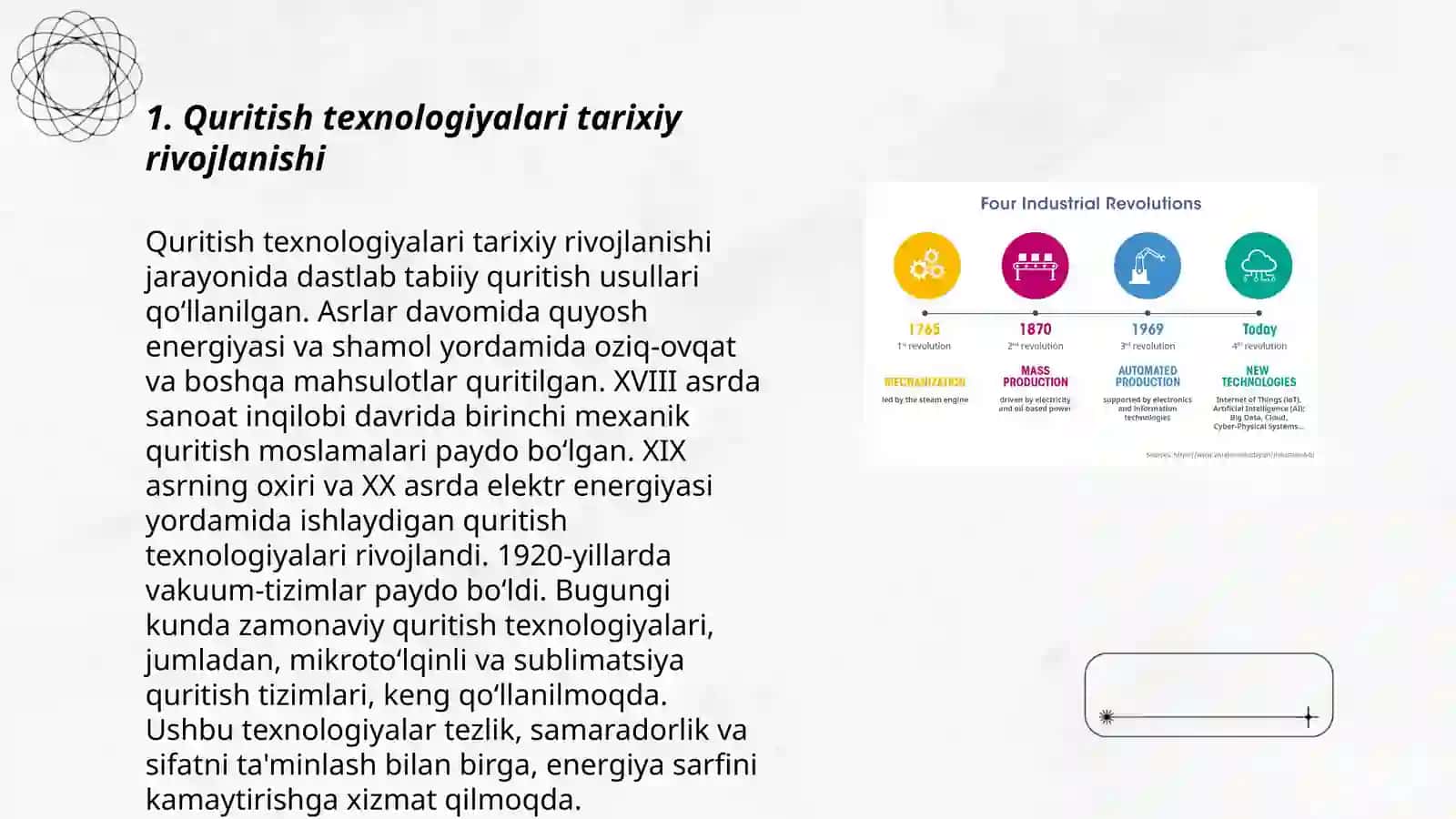 Quritish texnologiyalari tarixiy rivojlanishi 3