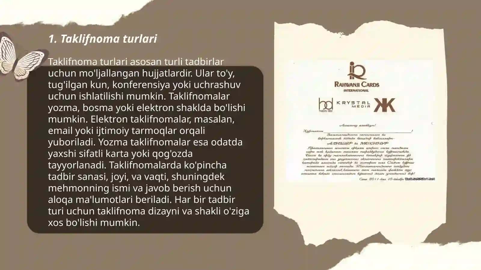 Taklifnoma, Telegramma 3