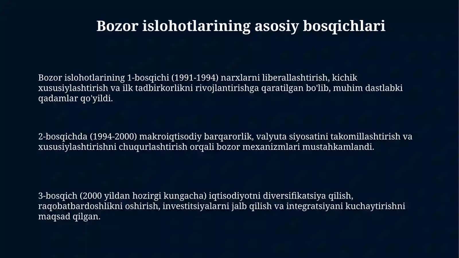Bozor munosabatlari rivojlanishi 3