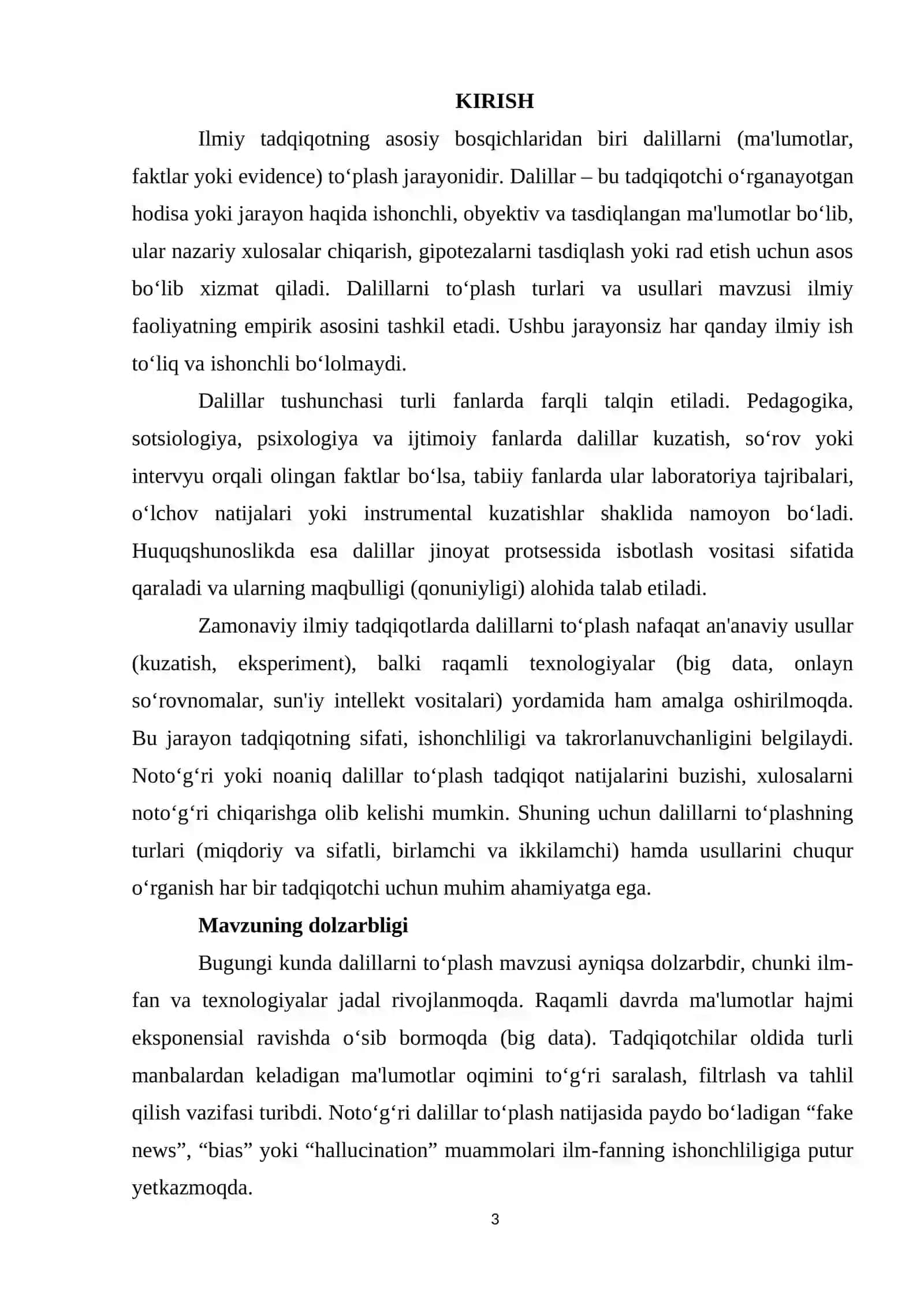Dalillarni toʻplash turlari va usullari 3