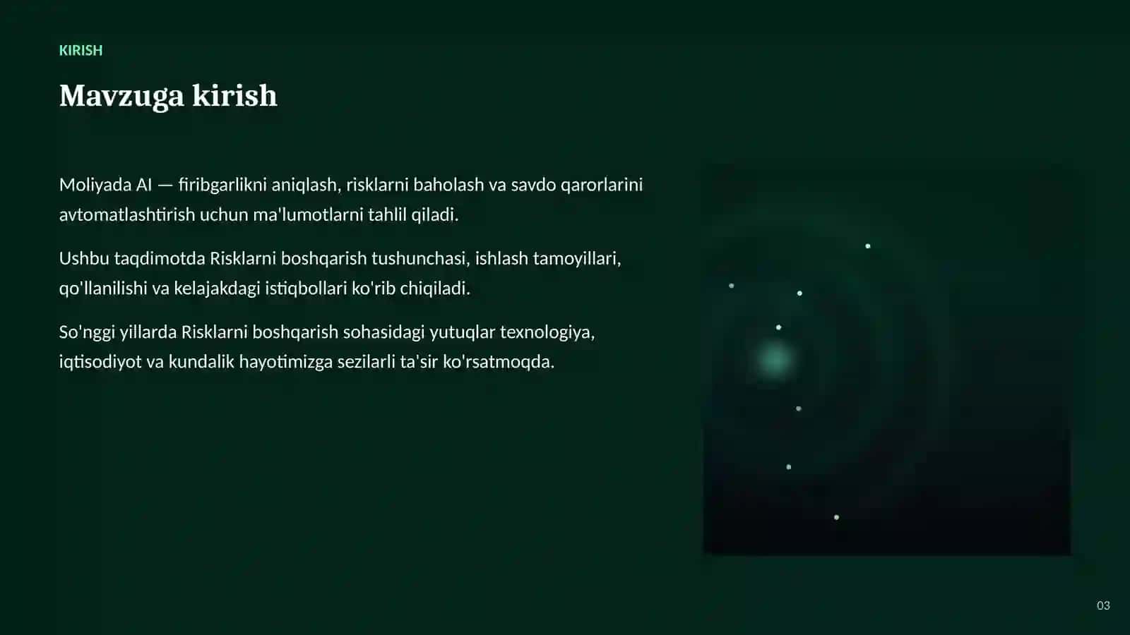 SUN'IY INTELLEKT • AI MOLIYADA 3