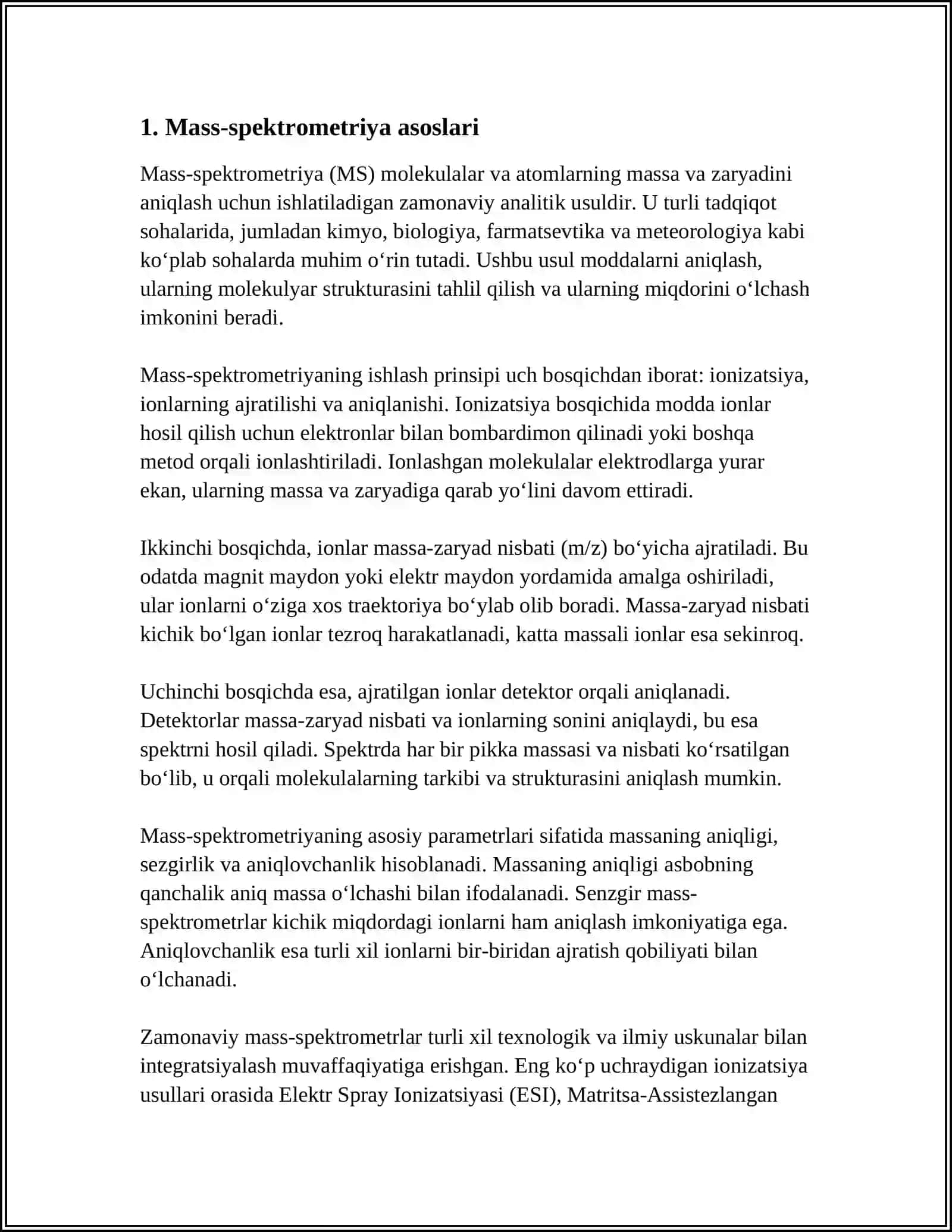 TOʻYINGAN VA ARAMATIK UGLEVODORODLARNING MASS-SPEKTRLARI 3