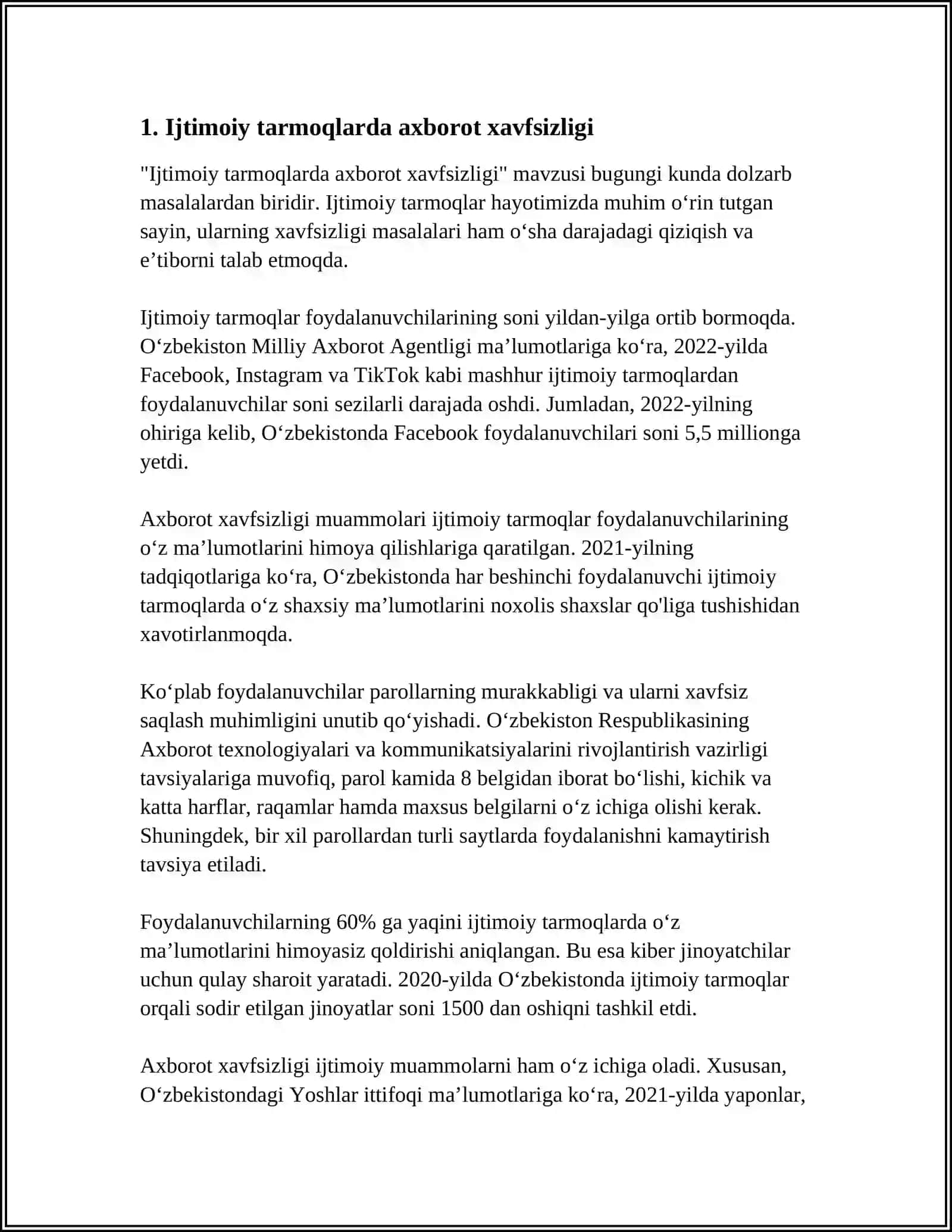 IJTIMOIY TARMOQLARDA AXBOROT HURUJLARI VA TAHDIDLAR 3