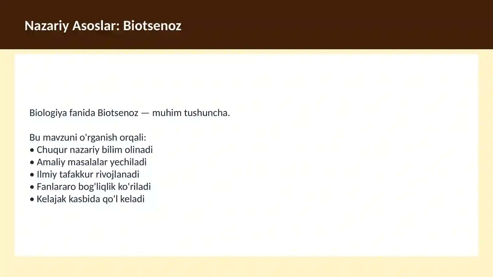 Biologiya fanida Biotsenoz 3
