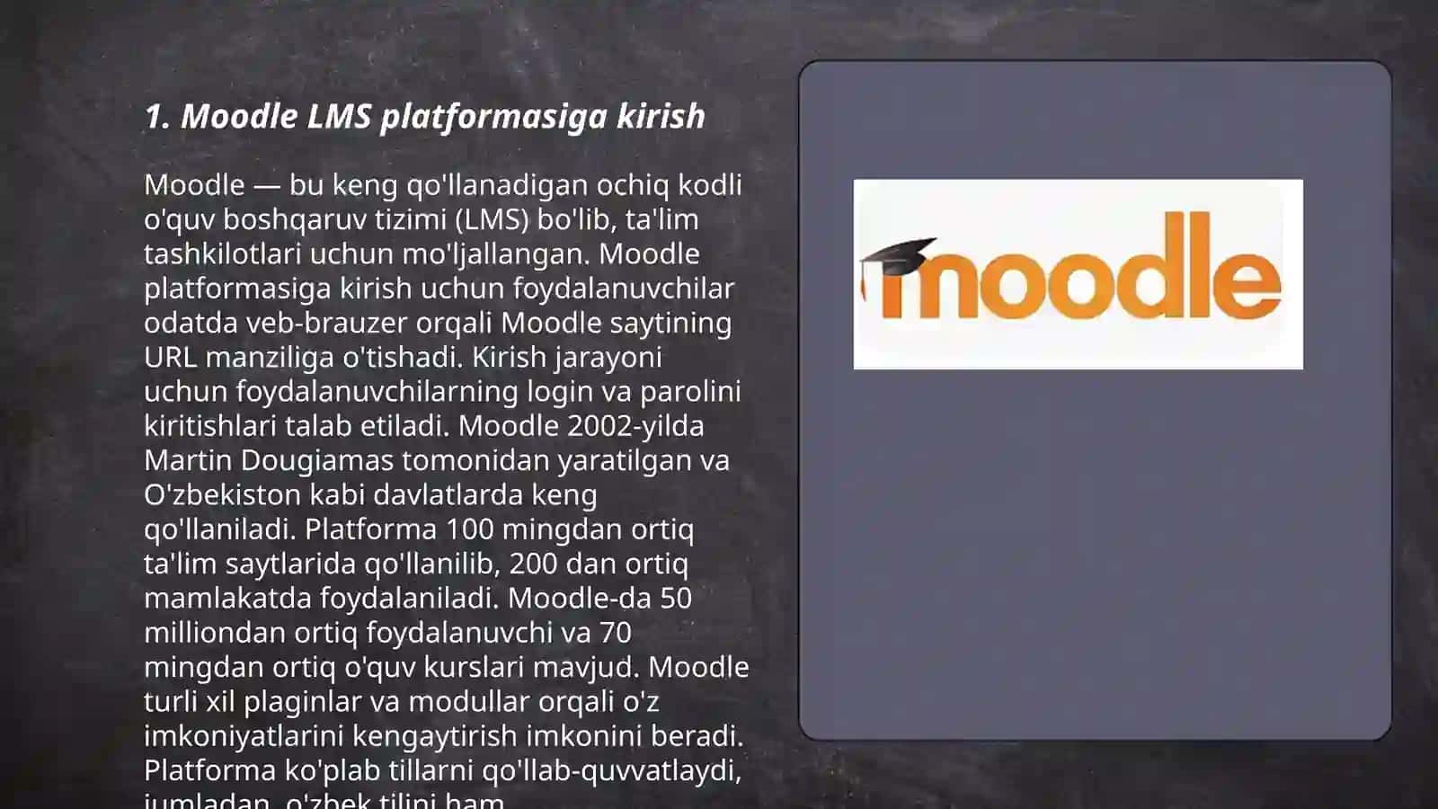 Moodle LMS platformasiga kirish 3