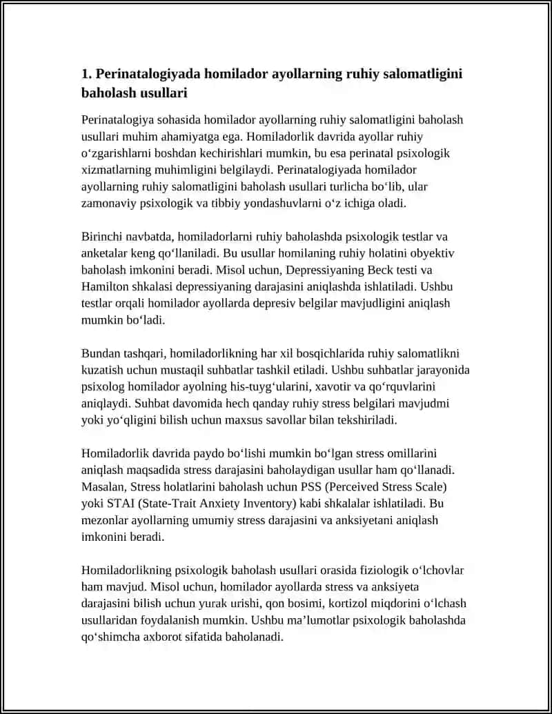 PERINATALOGIYADA PSIXALOGIK XIZMATNI TAXLIL QILISH 3