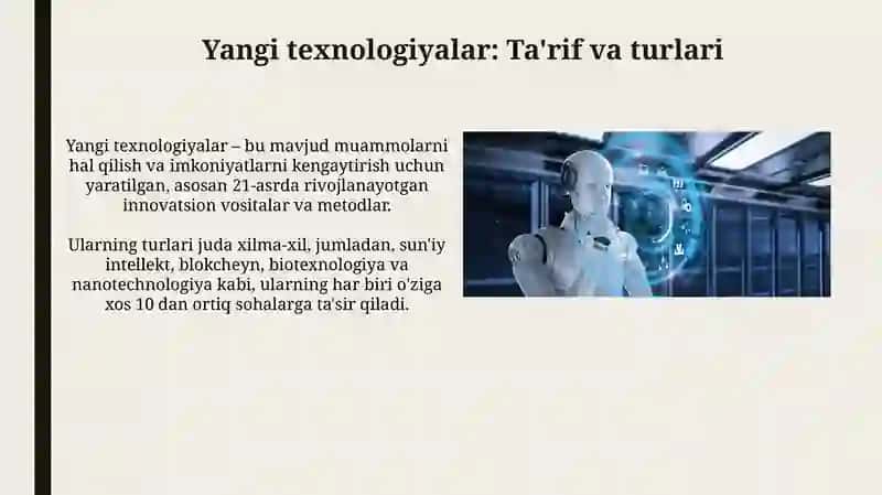 Rivojlanayotgan texnologiyalar 3