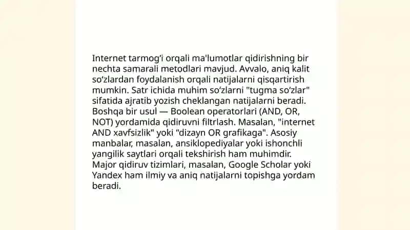 Internet tarmogʻi orqali mavzuga oid adabiyotlarni shakllantirish 3