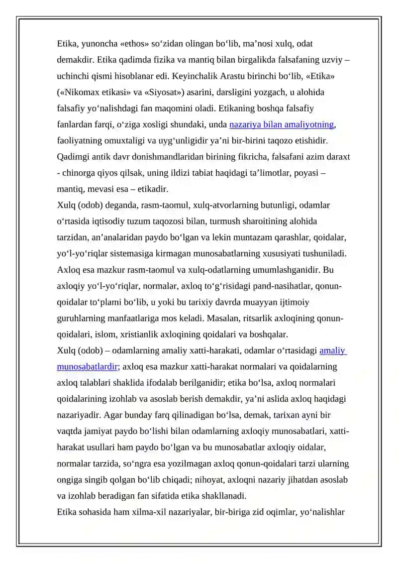 Axloqiy tushunchalarga tarif (Etika) 3