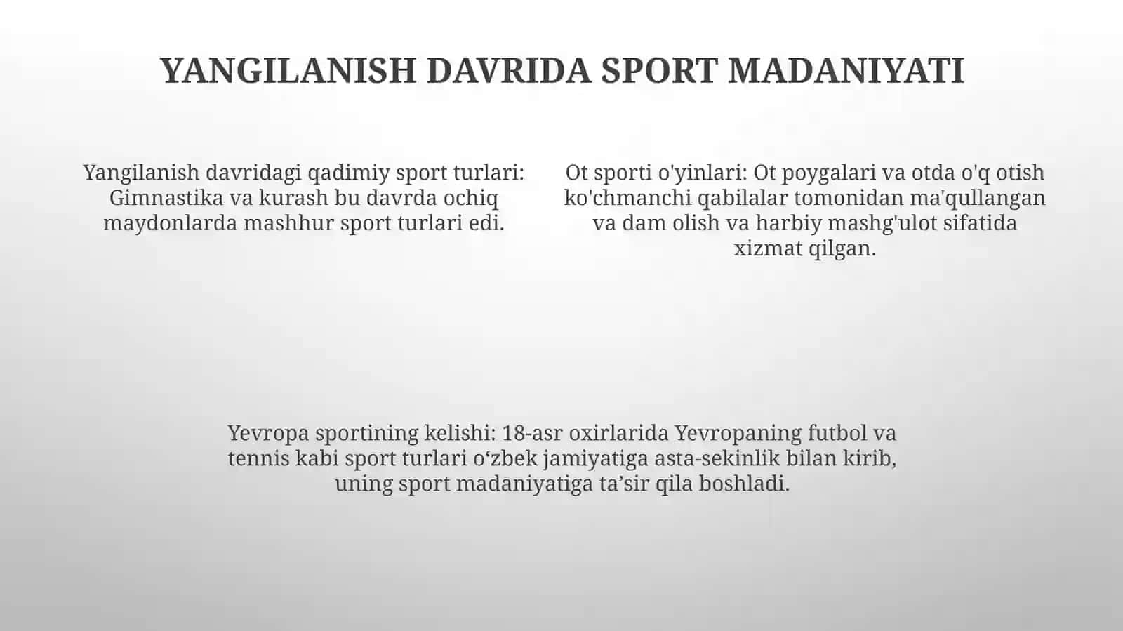Yangilanish Davrida Sport Inshoatlari 3