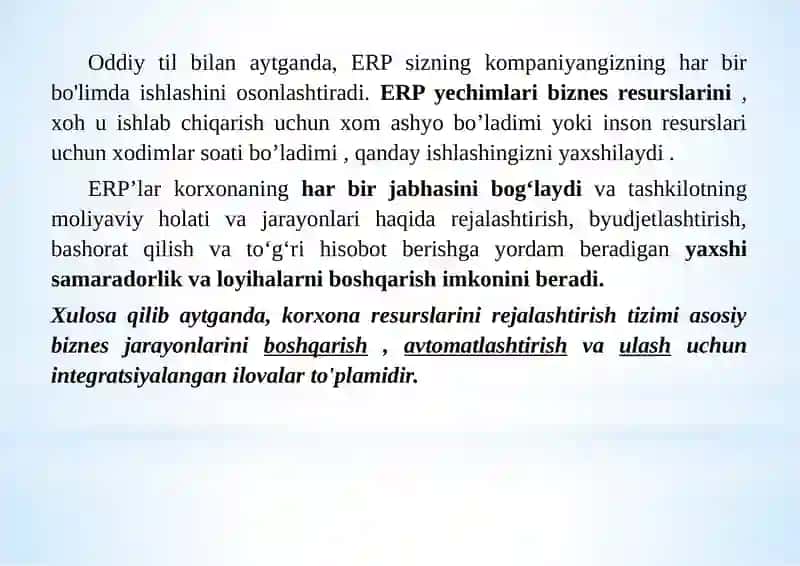 ERPning imkoniyatlari 3
