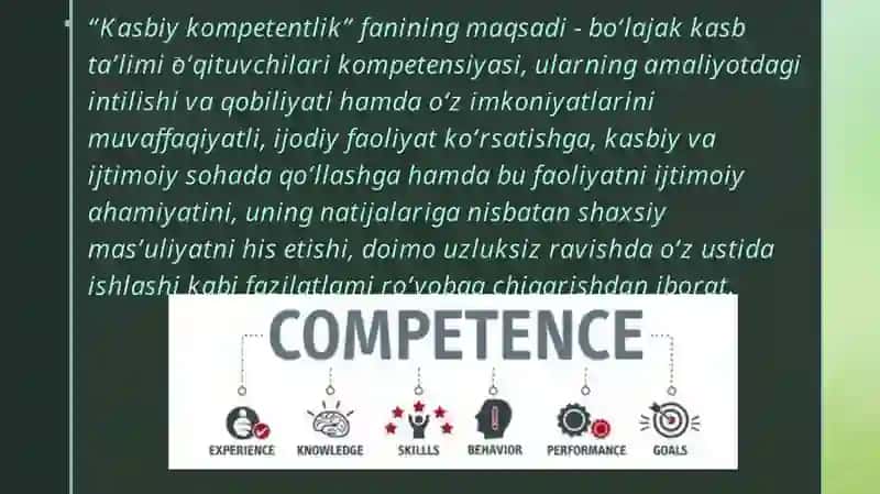 Kasbiy kompetensiyalar 3