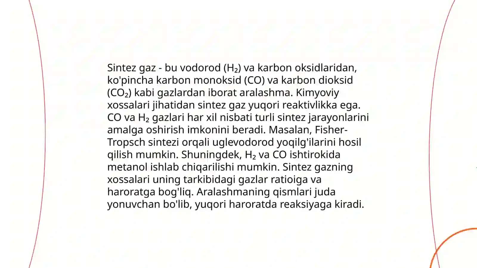 Sintez gaz asosida olinadigan mahsulotlar 3