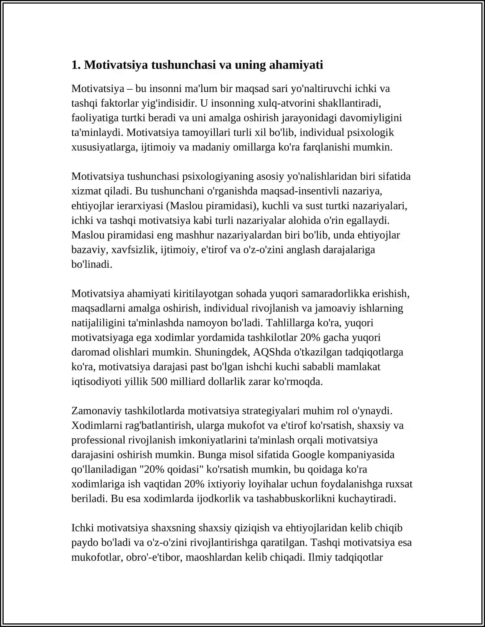 MOTIVLARNI ANIQLASH SHAXS SOROVNOMALARI 3